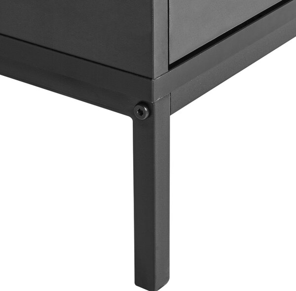Prosklená komoda LANGFORD 137 cm Černá