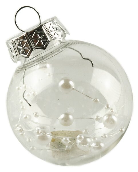 DECOLED Sada ozdob, prům. 6 cm, bílá