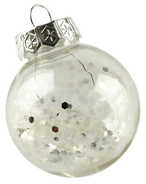 DECOLED Sada ozdob, prům. 6 cm, bílá