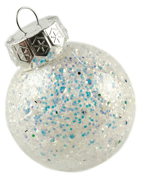 DECOLED Sada ozdob, prům. 6 cm, bílá