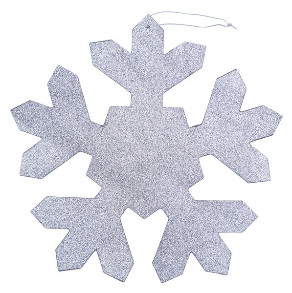 DECOLED Vánoční ozdoba vločka I, pr. 40 cm, stříbrná, překližka, venkovní