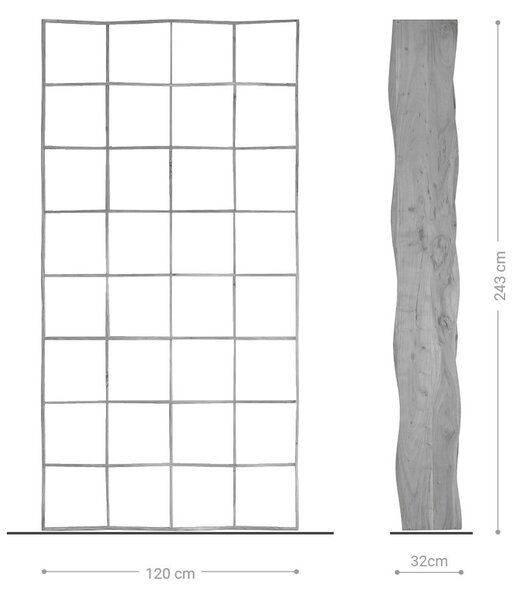 DELIFE Knihovna Live-Edge 240x120 cm akácie přírodní masivní dřevo
