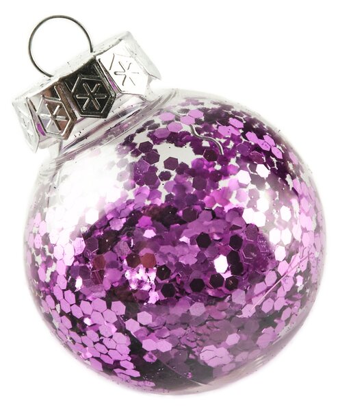 DECOLED Sada ozdob, prům. 6 cm, fialová