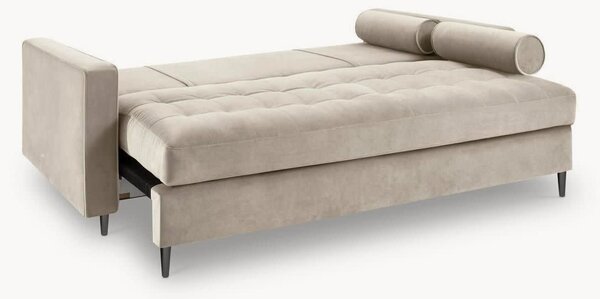 Trojmístná rozkládací pohovka s úložným prostorem Santo Beige & Black