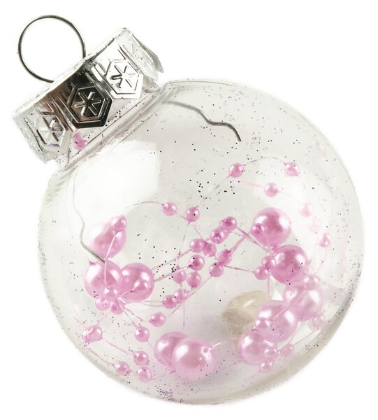 DECOLED Sada ozdob, prům. 6 cm, fialová