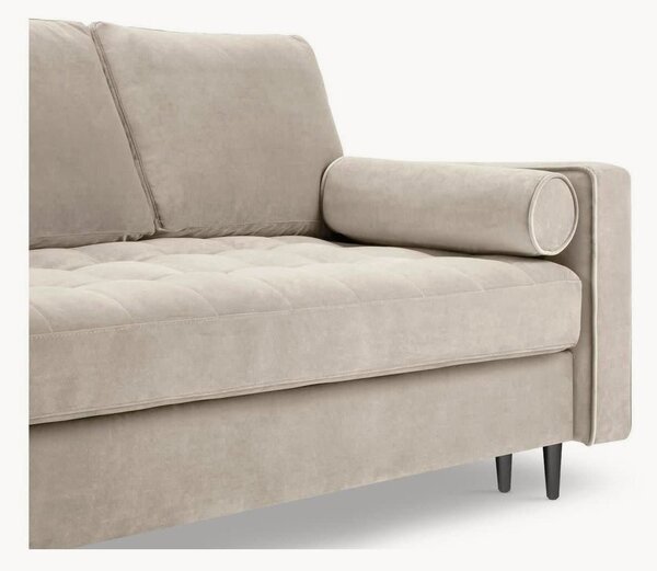 Trojmístná rozkládací pohovka s úložným prostorem Santo Beige & Black