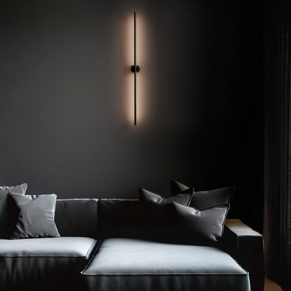 Černé kovové nástěnné LED světlo Nova Luce Cretel