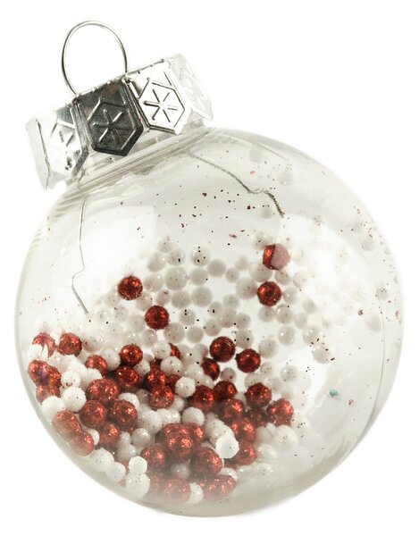 DECOLED Sada ozdob, prům. 6 cm, červená+růžová
