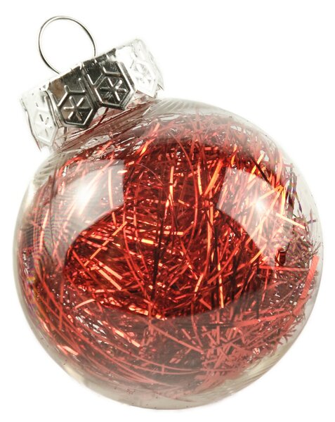 DECOLED Sada ozdob, prům. 6 cm, červená