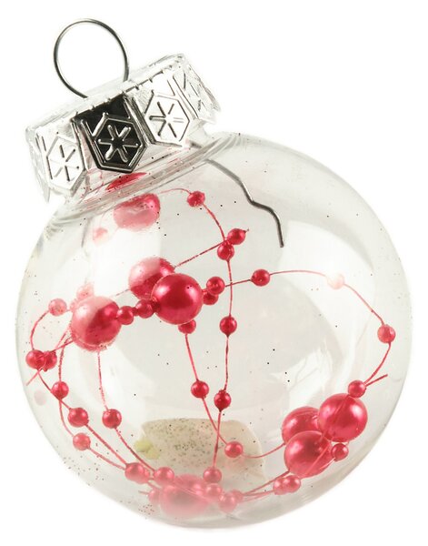 DECOLED Sada ozdob, prům. 6 cm, červená