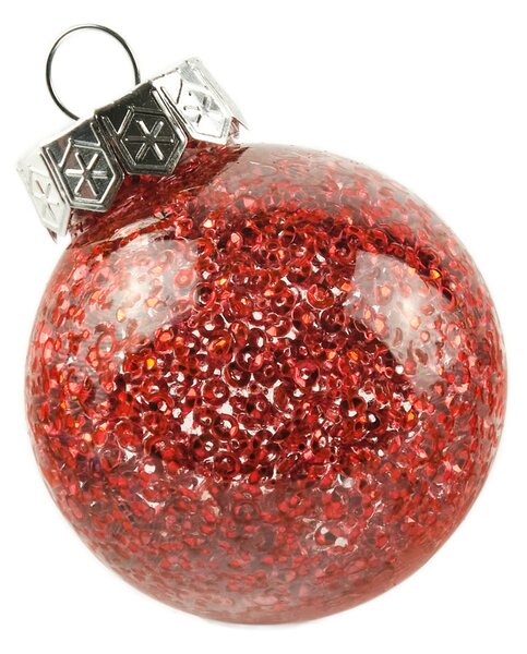 DECOLED Sada ozdob, prům. 6 cm, červená