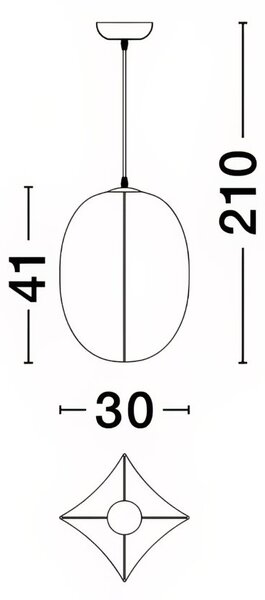 Bílé závěsné světlo Nova Luce Pierida 30 cm