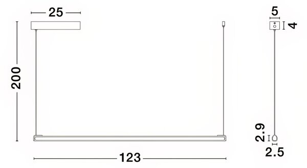 Zlaté kovové závěsné LED světlo Nova Luce Lios 123 cm