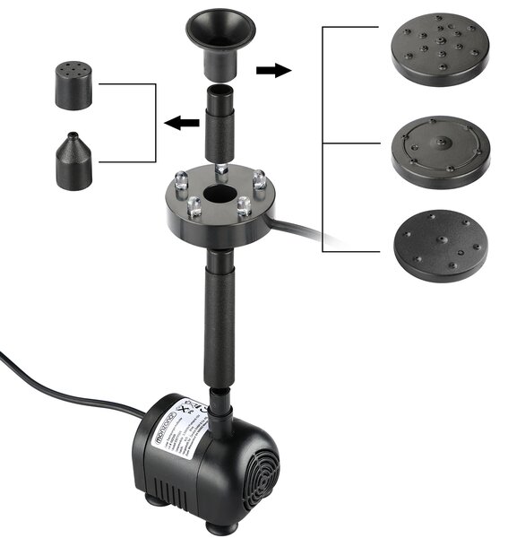Deuba Solární fontána LED 260 l/h