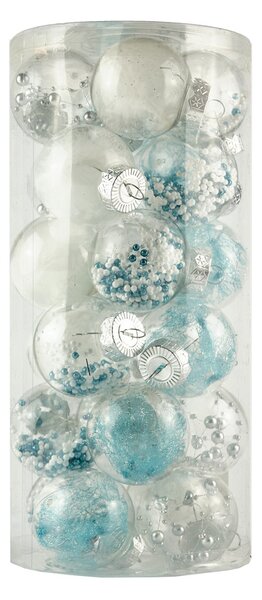 DECOLED Sada ozdob, prům. 6 cm, tyrkysová