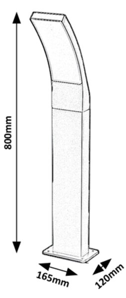 Rabalux 7506 PALANGA - Stojací LED venkovní svítidlo v antracitové barvě, LED 12W, 3000K, IP44, 80cm (LED venkovní stojanové úsporné svítidlo v šedé barvě antracit)