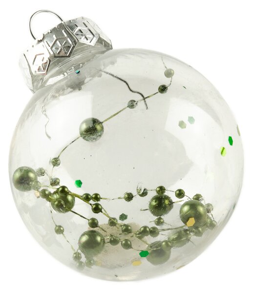 DECOLED Sada ozdob, prům. 7 cm, tmavě zelená