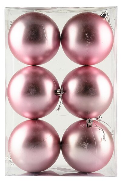 DECOLED Plastové koule, prům. 10 cm, jemně růžová, 6 x matná