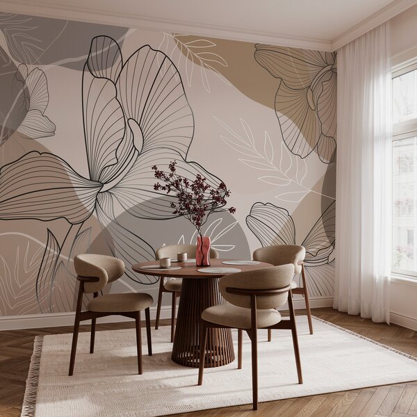 Fototapety Květinový vektorový design v pastelových odstínech, Fototapety květiny, w02914 : uwalls.cz