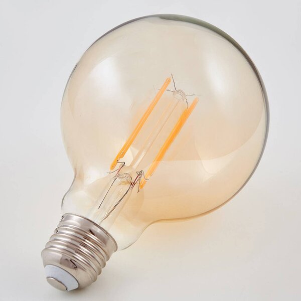 E27 LED žárovka globe filament 6W 500lm, 1800K