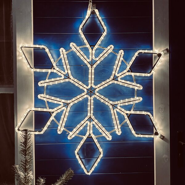 DECOLED Easy Fix 2D LED světelná vločka I., Ø 100 cm, teple bílá, závěsný, hliník