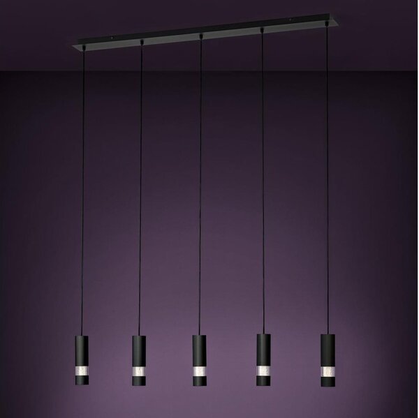 Eglo 39706 - LED Lustr na lanku BERNABETA 5xGU10/4,6W/230V černá