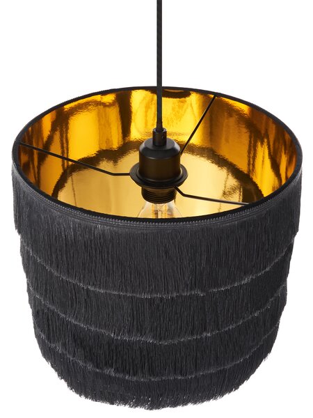 Závěsná lampa SUAPURE Tkanina Černá