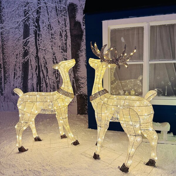 DECOLED 3D LED svítící laň, 150 cm, teple bílá, 140 LED, IP44 venkovní