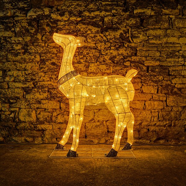 DECOLED 3D LED svítící laň, 150 cm, teple bílá, 140 LED, IP44 venkovní