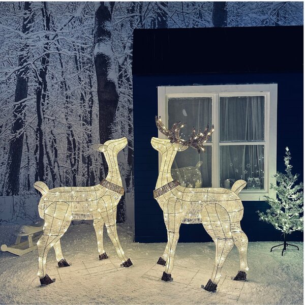 DECOLED 3D LED svítící laň, 150 cm, teple bílá, 140 LED, IP44 venkovní