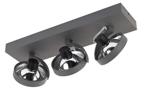 Designové bodové světlo šedé nastavitelné 3-světlo - Go