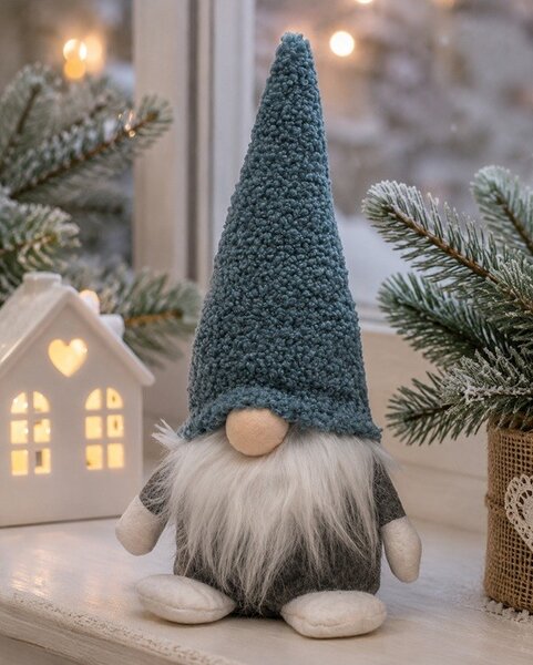 Vánoční skřítek – 28 cm modrý 3000007