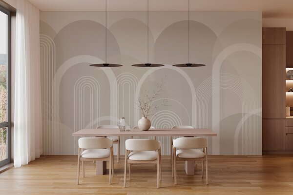 Fototapety Geometrické oblouky boho, Fototapety abstraktní, w02935v1 : uwalls.cz