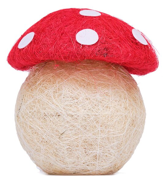 DECOLED Podzimní dekorace houba muchomůrka, 20 cm, drátěná, výplet z příze