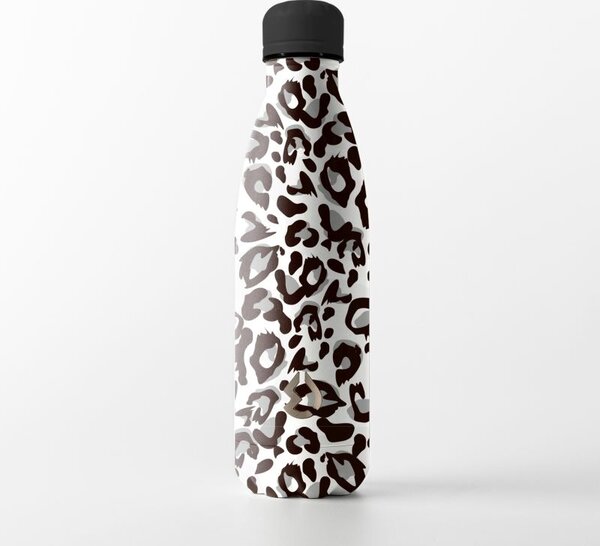 Water Revolution Nerezová Termo láhev na pití Fashion Leopard bílá Potravinářská nerezová ocel 18/8, 500 ml