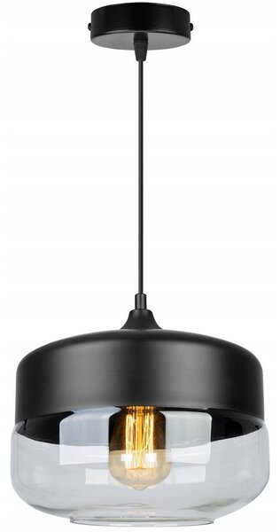 Závěsné svítidlo OSLO 3, 1x černé/transparentní skleněné stínítko