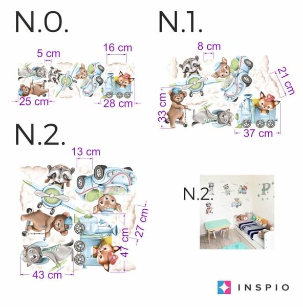INSPIO-textilní přelepitelná samolepka - Nálepky na zeď - Zvířátka na cestách