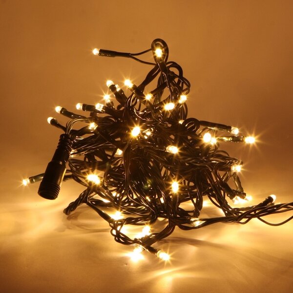 DECOLED Hobby Line LED světelný řetěz, venkovní, 4 m, teple bílá, 32 diod, tmavě zelený kabel, IP44, prodlužovací