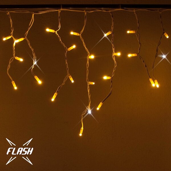 DECOLED LED světelná sada na dům, 9+1 zdarma, teple bílá s Flash, bílý kabel, Easy Fix, IP67