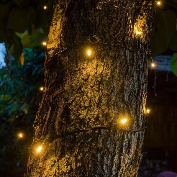 DECOLED Hobby Line LED světelný řetěz, venkovní, 4 m, teple bílá, 32 diod, tmavě zelený kabel, IP44, prodlužovací