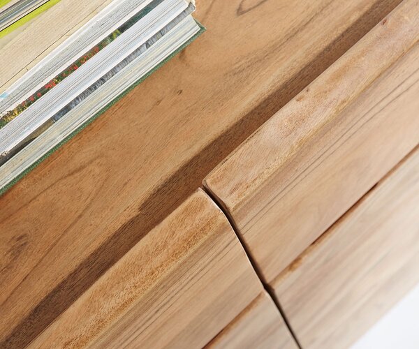 DELIFE Komoda Live-Edge 172 cm akácie přírodní 4 dvířka 4 zásuvky