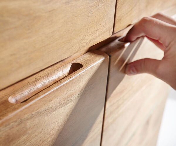 DELIFE Komoda Live-Edge 172 cm akácie přírodní 4 dvířka 4 zásuvky