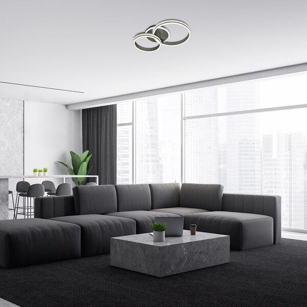 Rabalux Stříbrné stropní LED svítidlo Avalon 650mm 50W 2229