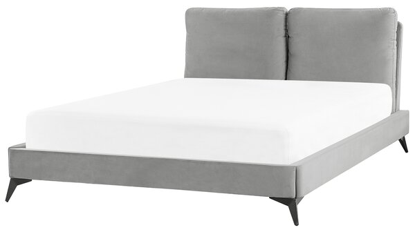Sametová postel 140 x 200 cm šedá MELLE