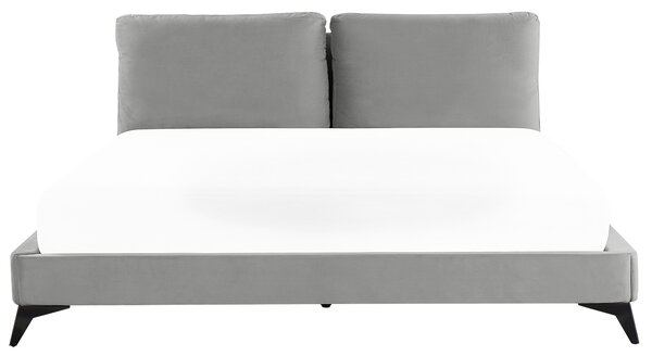 Postel Umělý samet MELLE 180 x 200 cm Šedá