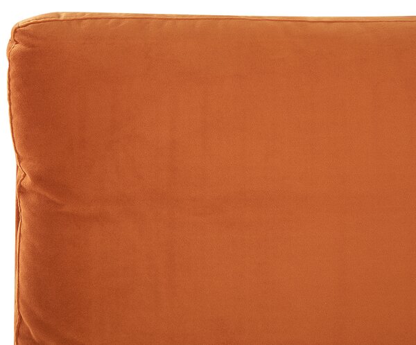 Postel Umělý samet MELLE 180 x 200 cm Oranžová
