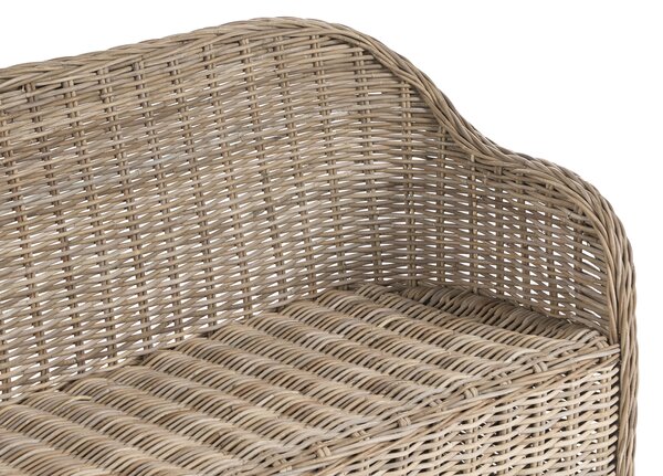 Zahradní lavička s polštářem SUSUA 150 cm Ratan Přírodní