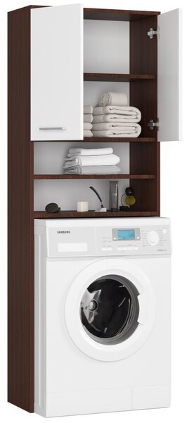 Ak furniture Koupelnová skříňka nad pračku Fin venge/bílá