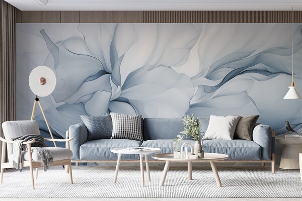 Fototapety Tekoucí abstraktní květinové okvětní lístky průsvitné a vrstvené tvary v pastelových barvách, v, Fototapety květiny, w08701v2 : uwalls.cz
