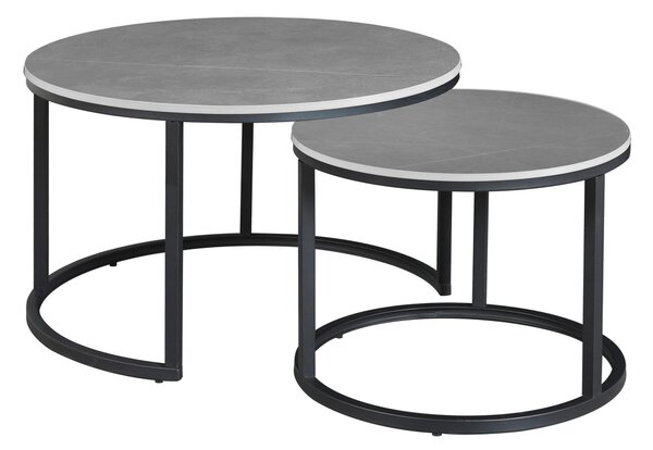 KONFERENČNÍ STOLEK, šedá, kámen, 68/43/68 cm MID.YOU - Konferenční stolky, Online Only